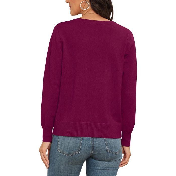 Жакет PrinStory Daen з тонкої в'язки, кардиган з круглою горловиною, пуловер на ґудзиках, класичний в'язаний одяг, комплект (M, бордовий)