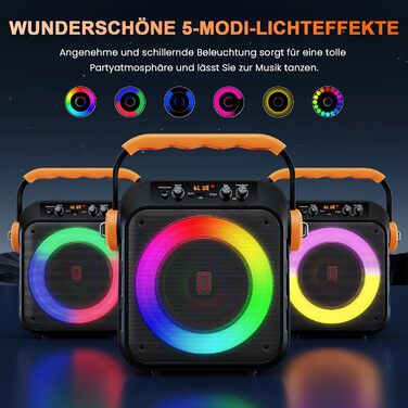 Караоке машина JYX MS80 з 2 мікрофонами, Bluetooth, LED-підсвітка