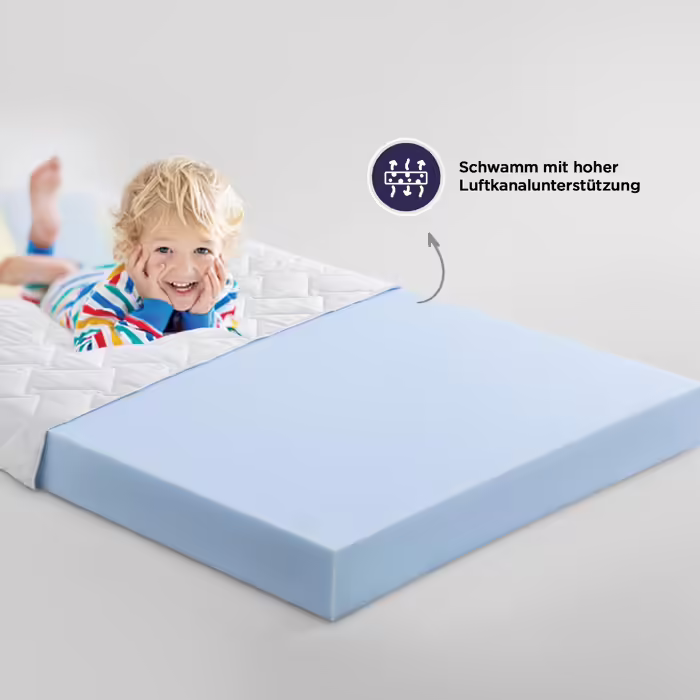 Дитячий ортопедичний матрац Gowoll Wave Baby 70x160 см з холодної піни, з антизадушливим каналом, висота 6 см, для ліжечка, дитячого ліжка, будиночка та дорожнього ліжка