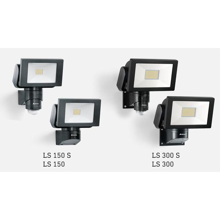 Steinel LED Outdoor Floodlight LS 150 S 240° Motion Sensor, max. 12 m Range, 14.7 W, Swivel, 1375 lm, 4000 K (Black)