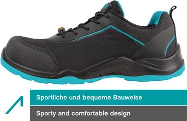 Черевики робочі ACE Sapphire S1-P - захисне взуття для жінок та чоловіків - надлегкі, 42 EU, блакитно-чорні