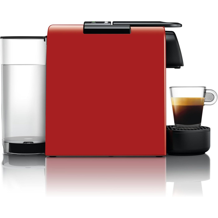 Кавова машина капсульна Nespresso De'Longhi Essenza Mini EN 85.R, 19 бар, 0,6 л, набір з 7 капсул, червона, без спінювача молока
