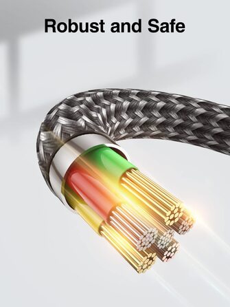 Кабель USB-C 2 шт. (1м+1м) з нейлону, 3.1A, для Samsung Galaxy (сірий)