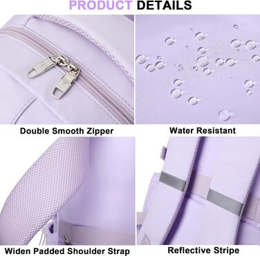 Шкільний рюкзак для підлітків, дівчаток, 3-в-1 (рюкзак, ланчбокс, пенал) Violett, 15.6