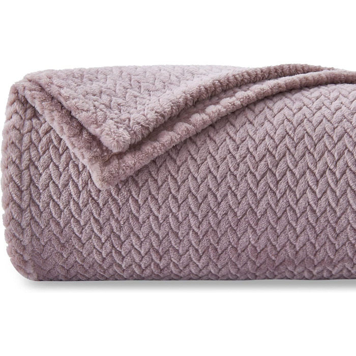 Плед NEWCOSPLAY з візерунком колосків пшениці, 130x150 см / 150x200 см, м'який, теплий, для дивана, фіолетовий