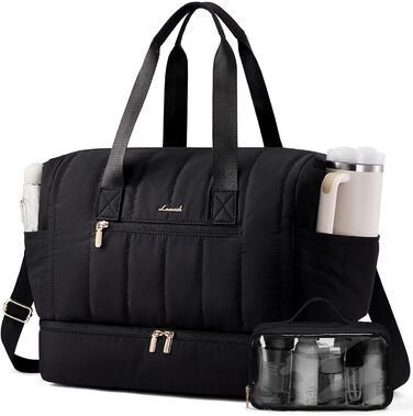 Сумка-рюкзак LOVEVOOK для жінок, велика дорожня сумка-рюкзак з відділенням для взуття та мокрих речей, 40L, 2 шт., чорний