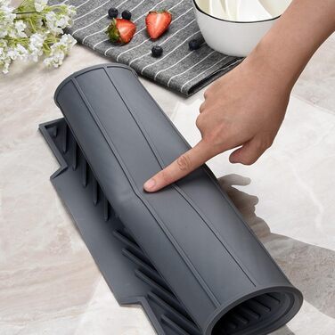 Килимок для посуду WXFLGH 40x30 см з термостійкого силікону, антиковзаючого, для мийки, стільниці, під миску для котів (темно-сірий)