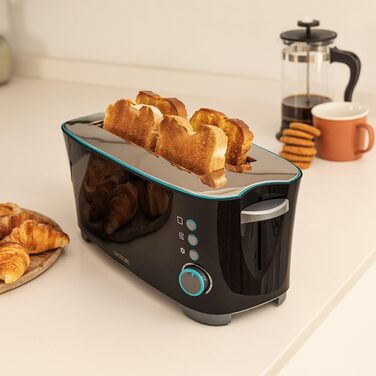 Тостер Cecotec Toast&Taste Extra W 1000W з подвійним XL-слотом для товстого хліба, 7 рівнів підсмажування, автоматичний викид, піддон для крихт, білий