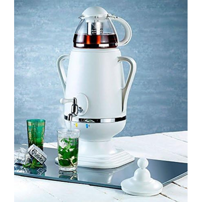 PEARL Samovar: Samovar/Teekettle with glass teapot, 2,300 watts, 3.5 and 0.5 liters (teapot with keep-warm function, samovar, how does it work)