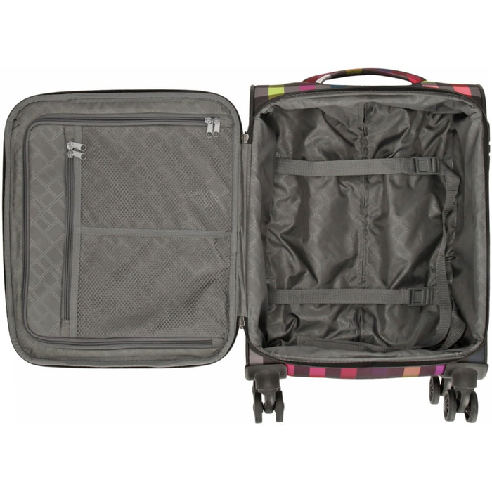 Чемодан-валіза Kenorada SoftLITE 4w, 55 см, ручна поклажа, багатобарвний, з TSA замком