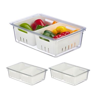 Relaxdays Refrigerator Organizer 3-Piece Set