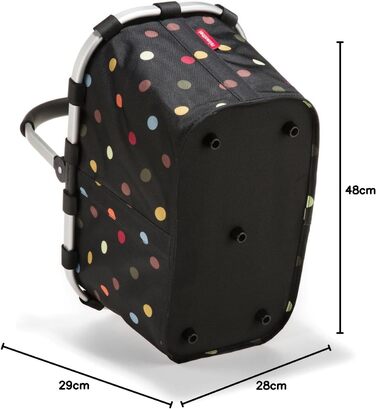Сумка-шопер Reisenthel Carrybag Dots – Чорна, водонепроникна, з великим об'ємом та внутрішньою кишенею
