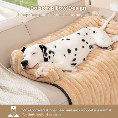 М'яке собаче ліжко Avont з підкладкою, ковдрою для собак та котів, знімний та пральний чохол, антиковзаюча підкладка, великий розмір (Коричневий, Large)