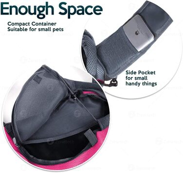Сумка-переноска для собак та котів, велика, 38 x 10 x 20 см, рожева, до 4 кг