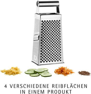 Тёрка кухонна WMF Gourmet Vierkantreibe, 8 x 24 см, нержавіюча сталь, 4 поверхні, для овочів та картоплі, Cromargan, придатна для миття в посудомийній машині