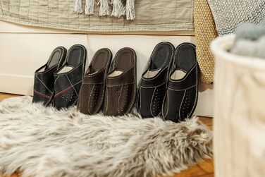 Чоловічі шкіряні домашні капці BeComfy (Німеччина) - чорні, коричневі, розміри 40-50 EU
