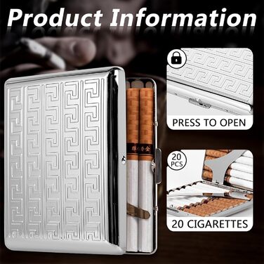 Металеве етоле для сигарет 84 мм, King Size, RFID захист, сріблястий лабіринт