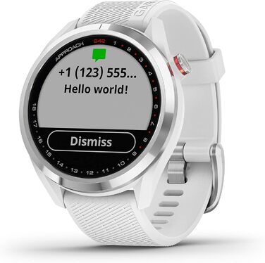 Годинник GPS Garmin S42 для гольфу, дорослий, унісекс, сірий/чорний, 43,4 x 43,4 x 11,7 мм