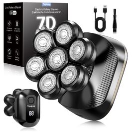 Машинка для гоління голови Glatzen Herren 7D, водонепроникна, для сухого та вологого гоління, з LED дисплеєм, Type-C, чорна