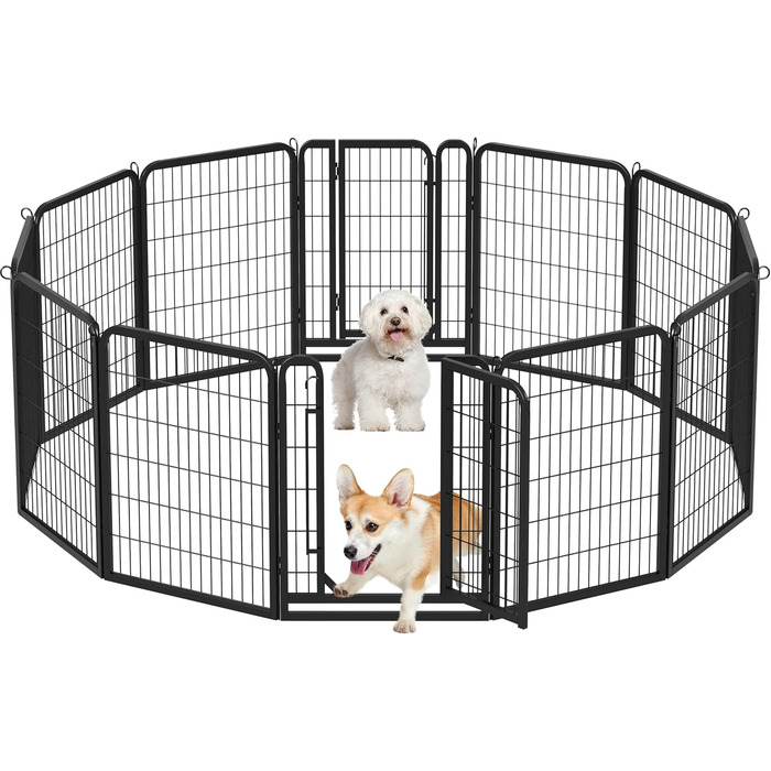 Yaheetech Foldable Dog Playpen - 100cm & 80cm High, 6-Piece/12-Piece, Freestanding Kennel for Indoor & Outdoor Use - No Tools Required