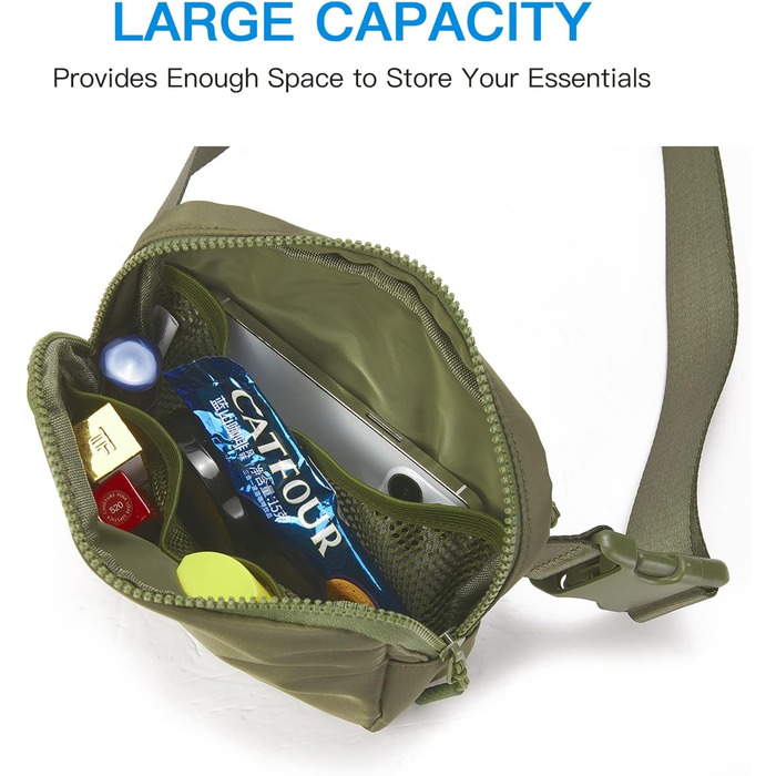 Сумка на пояс Telena для жінок та чоловіків, спортивна та повсякденна, сумка через плече, кросбоді, з регульованим ремінцем, бежева (A-grün)