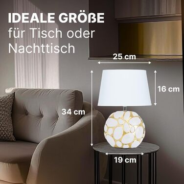 Лампа настільна ARTE LAMP Poppy LED з кабелем – Хром/Біла настільна лампа з білим текстильним абажуром для вітальні та спальні, кольору маку