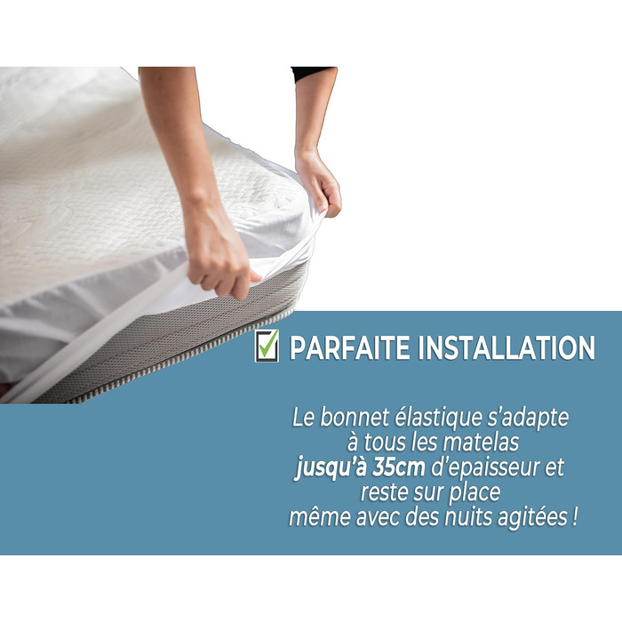 Mattress protector, 160 x 200 cm, bamboo fiber, Öko-Tex certified, mattress protector, 100% waterproof, fitted sheet, 30 cm, ultra-soft, anti-mite, bed bug resistant, hotel quality