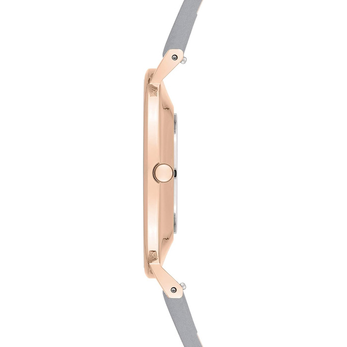 Годинник Liebeskind Berlin для жінок – 38 мм, круглий корпус – кварцовий годинник з шкіряним ремінцем – водостійкий 5ATM – для щоденного використання & стильний (Рожеве золото / Світло-сірий)