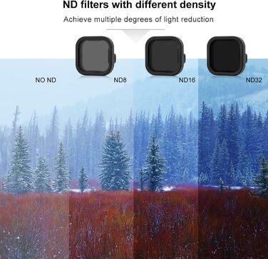 Фільтри SOONSUN CPL, ND8, ND16, ND32 для GoPro Hero 12, 11, 10, 9 - Набір нейтральних фільтрів та поляризатора, захист об'єктива, 4 шт.