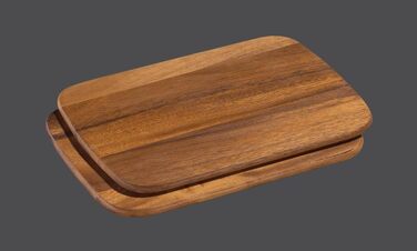 Zassenhaus Serving Tray Wood | 53×41×7cm | Tea Tray & Breakfast Board Wood | 2-Piece Set | Made from Sustainable Acacia | Snack Board | Easy to Clean | Robust | 28 x 20 cm