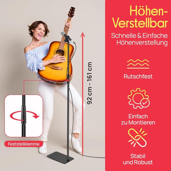 Підставка для мікрофона Pyle – універсальна, регульована (85-153 см)