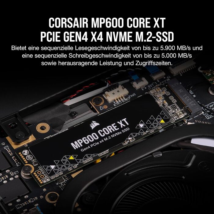 SSD Corsair MP600 CORE XT 2TB M.2 PCIe Gen4 NVMe – Швидкість до 5900 МБ/с, QLC NAND, для ноутбуків та ПК
