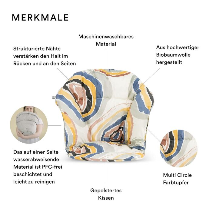 Стілець для годування Stokke Clikk Multi Circles, з підносом і ременем безпеки, легкий, міцний, ергономічний, для дітей 6-36 місяців, до 15 кг