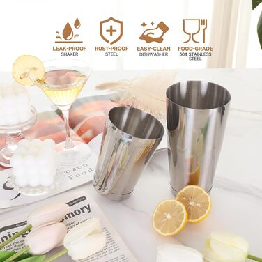 Набір для коктейлів 12 предметів: шейкер, аксесуари для бармена, професійний набір для коктейлів з нержавіючої сталі, 550мл та 850мл, подарункова коробка