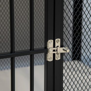 Клітка для собак PawHut, закривається на замок, з подушкою, для собак середніх порід до 20 кг, 88 x 55 x 71 см, колір: дуб+чорний