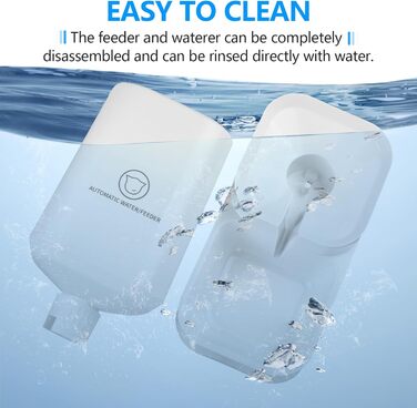 Автоматичний годівниця для котів Dreamhigh® з резервуаром 2.1 кг та диспенсер для води для собак 3.8 л, без електроживлення, без PBA, білий