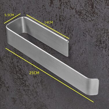 Тримач для рушників на липучці без свердління, сріблястого кольору, 25 см, для ванної кімнати
