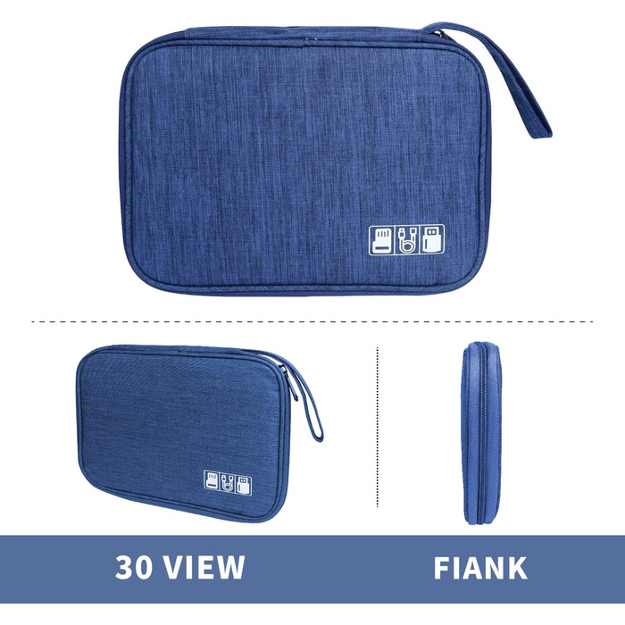 Органайзер для кабелів та аксесуарів для подорожей, синій A-navy