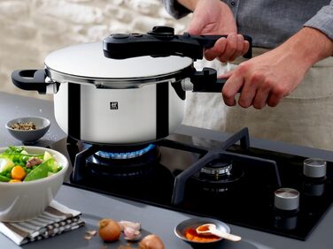 Скороварка Zwilling EcoQuick II, 6 л, 22 см, нержавіюча сталь, для всіх типів плит включаючи індукційні, срібляста