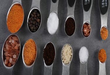 Набір мірних ложок магнітні, нержавіюча сталь, двосторонні, 6 шт. чорного кольору