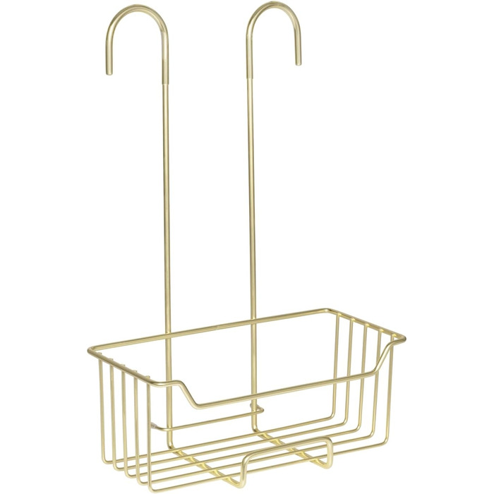 WENKO Thermostat Shower Caddy Model Milo, Shower Shelf for Hanging on the Faucet, Shelf Made of Stainless Steel (Rustproof), 25 x 36 x 14 cm, Gold