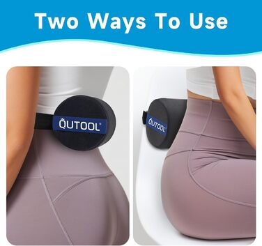 Підпорушка для спини Qutool з піною Memory Foam, для офісного та геймінгового крісла, підтримка поперекового відділу, регульовані ремені, сітчаста обкладка (Чорний)