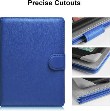 Чохол для електронного читача 6-7 дюймів: Pocketbook, Tolino, Sony, Kindle, Kobo. Захисний чохол з екошкіри, зелений (блакитний)