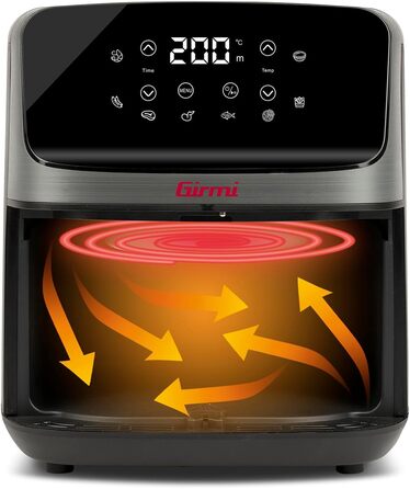 Фритюрниця електрична Girmi Ecofrit Lite 4.2л, 1400 Вт, цифрова панель, 8 програм, сіра