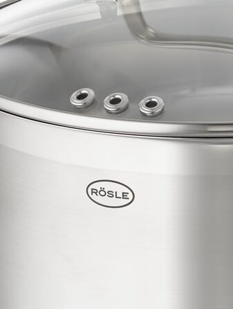 Набір каструль RÖSLE CHARM 4 предмети, універсальний, з нержавіючої сталі 18/10, з кришками з скла, підходить для індукції та посудомийної машини