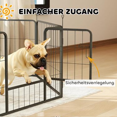 PawHut Вольєр для цуценят з 6 секціями, 160x80x60 см, для собак, котів, цуценят, всередині та зовні