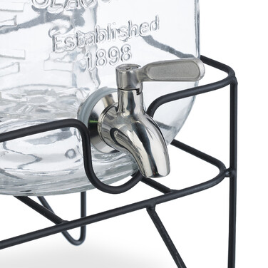 Relaxdays 2-Piece Drink Dispenser, 4L with Stand