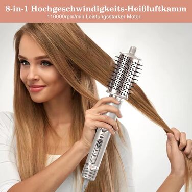 Мультистайлер для волосся AirStyler 1600W з 110000 RPM мотором: фен, плойка, насадки для укладки, дифузор, щітка