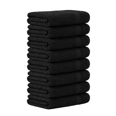 Набір махрових рушників 100% бавовна, 50x100 см, 600 г/м², Oeko-TEX, чорні, 8 шт.