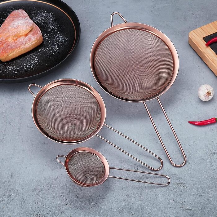 Набір сит з нержавіючої сталі 3 шт. Kupffer: для просіювання борошна, чаю, соусів та макаронів